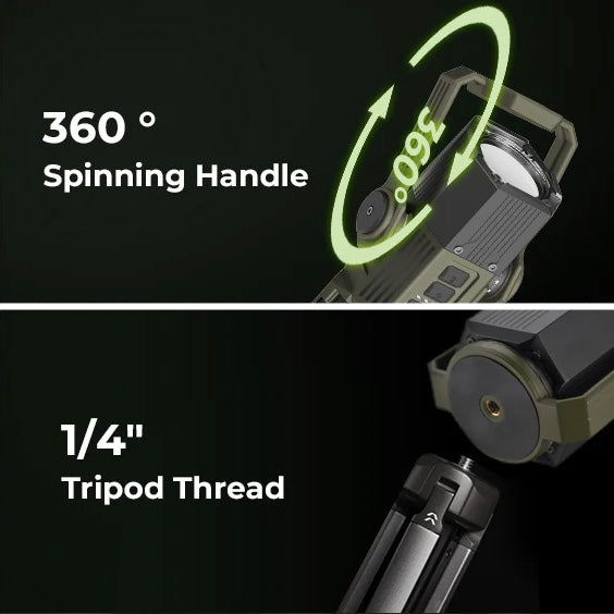 Nomadia Accessory All-in-One Outdoor Mosquito Repeller & Light with a 360-degree spinning handle and 1/4-inch tripod thread - camping gear- multi-use - multi-purpose
