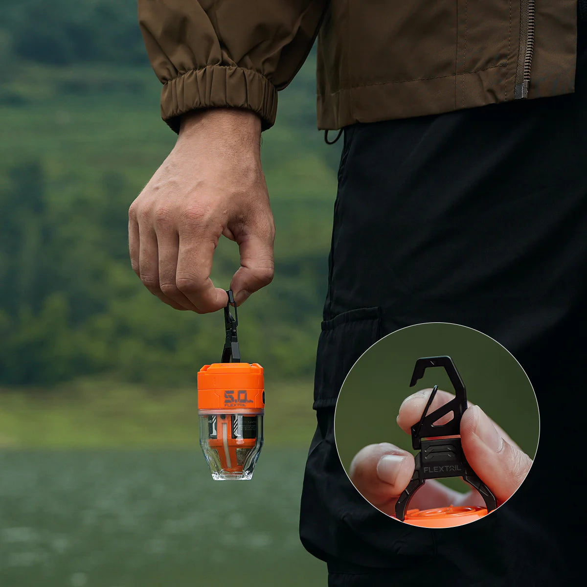 Person holding an Nomadia Accessory High Speed 2-in-1 Rechargeable Air Pump -small and powerful - uk camping - camping essential