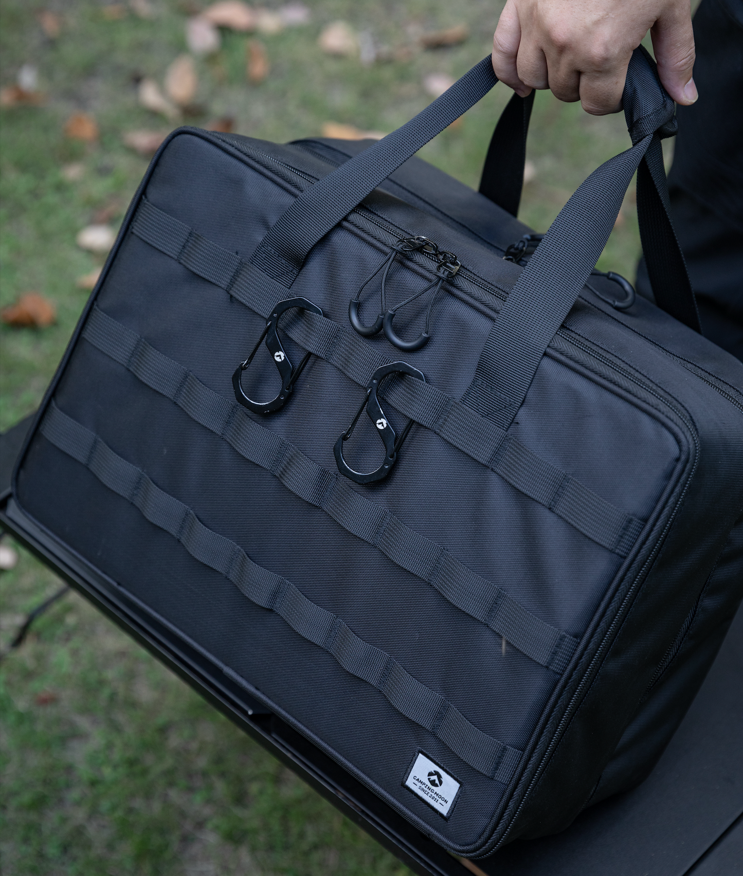 Black tactical bag Nomadia CampStation Storage Bag - large compact camper bag - uk camping - camping storage