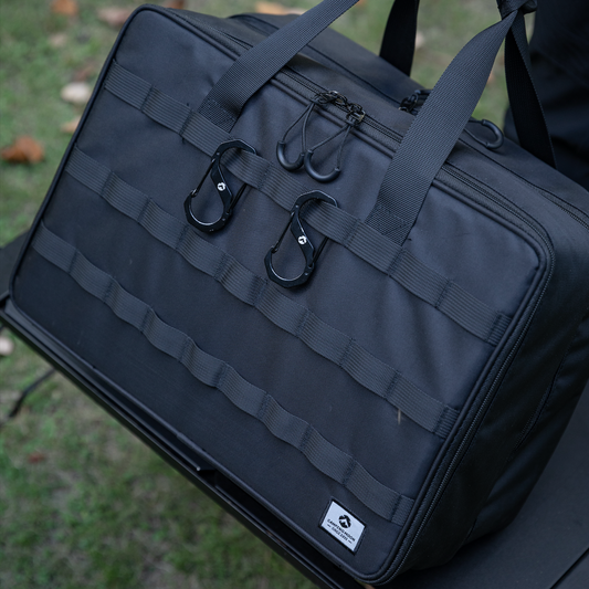 Black tactical bag Nomadia CampStation Storage Bag - large compact camper bag - uk camping - camping storage