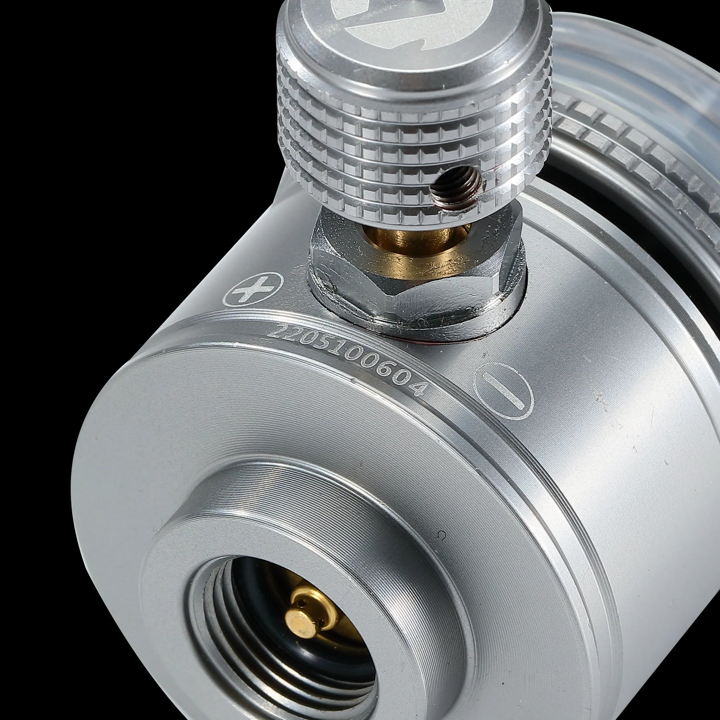 Close-up of a metallic valve from Nomadia Camping Light Atmospheric Camping Lamp - uk camping