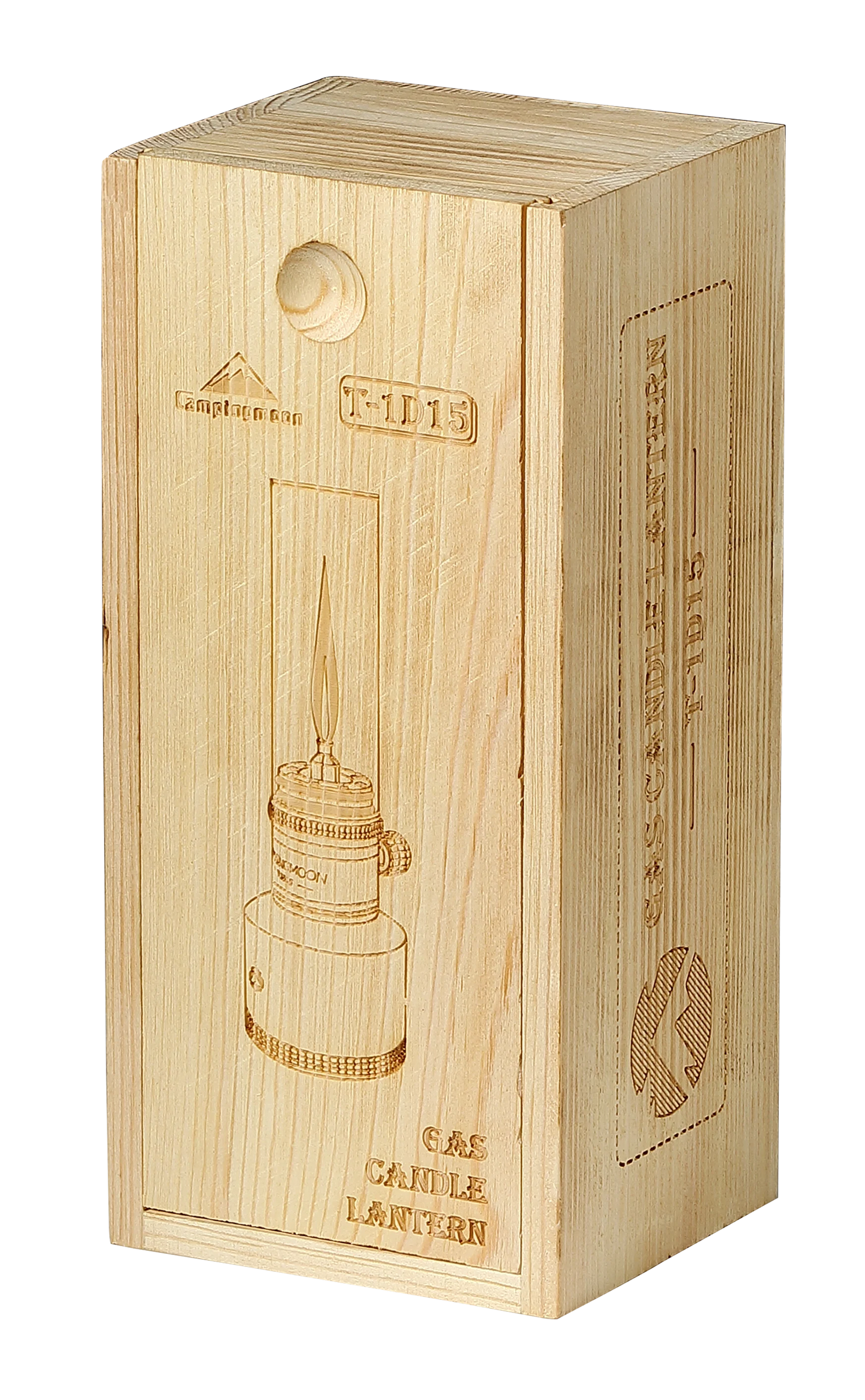 Wooden box with a candle lantern design storage box for Nomadia Camping Light Candle-Style Gas Camping Lamp Set