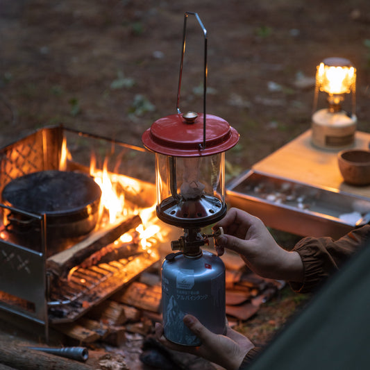 Nomadia Wild Camping Portable Lightweight Glamping Atmosphere Gas Lamp - firepit -atmospheric camping - camping with style -camping with a fire