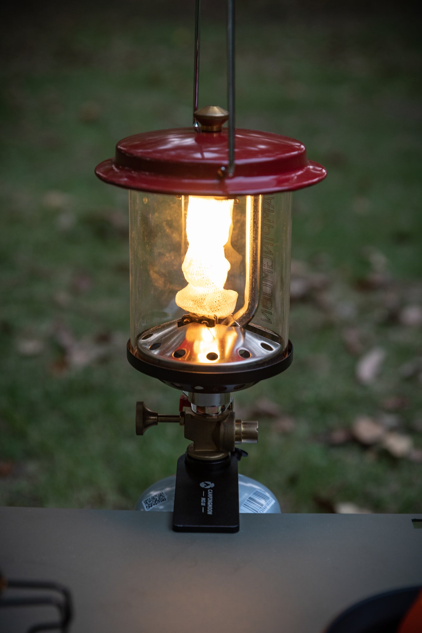 nomadia Wild Camping Portable Lightweight Glamping Atmosphere Gas Lamp - camping with a fire