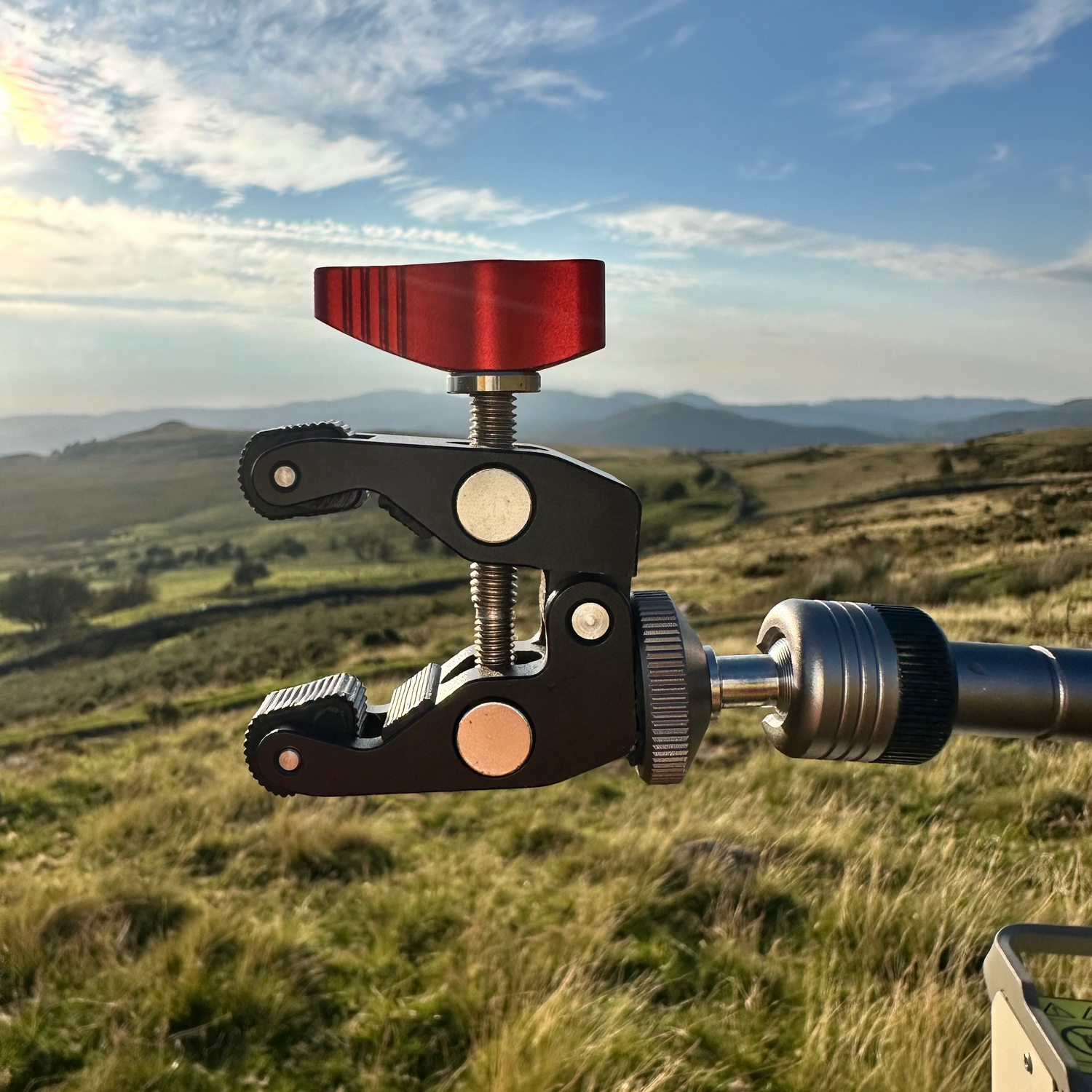 close up of Nomadia FlexArm Dual Clamp - camping gear - outdoor essential