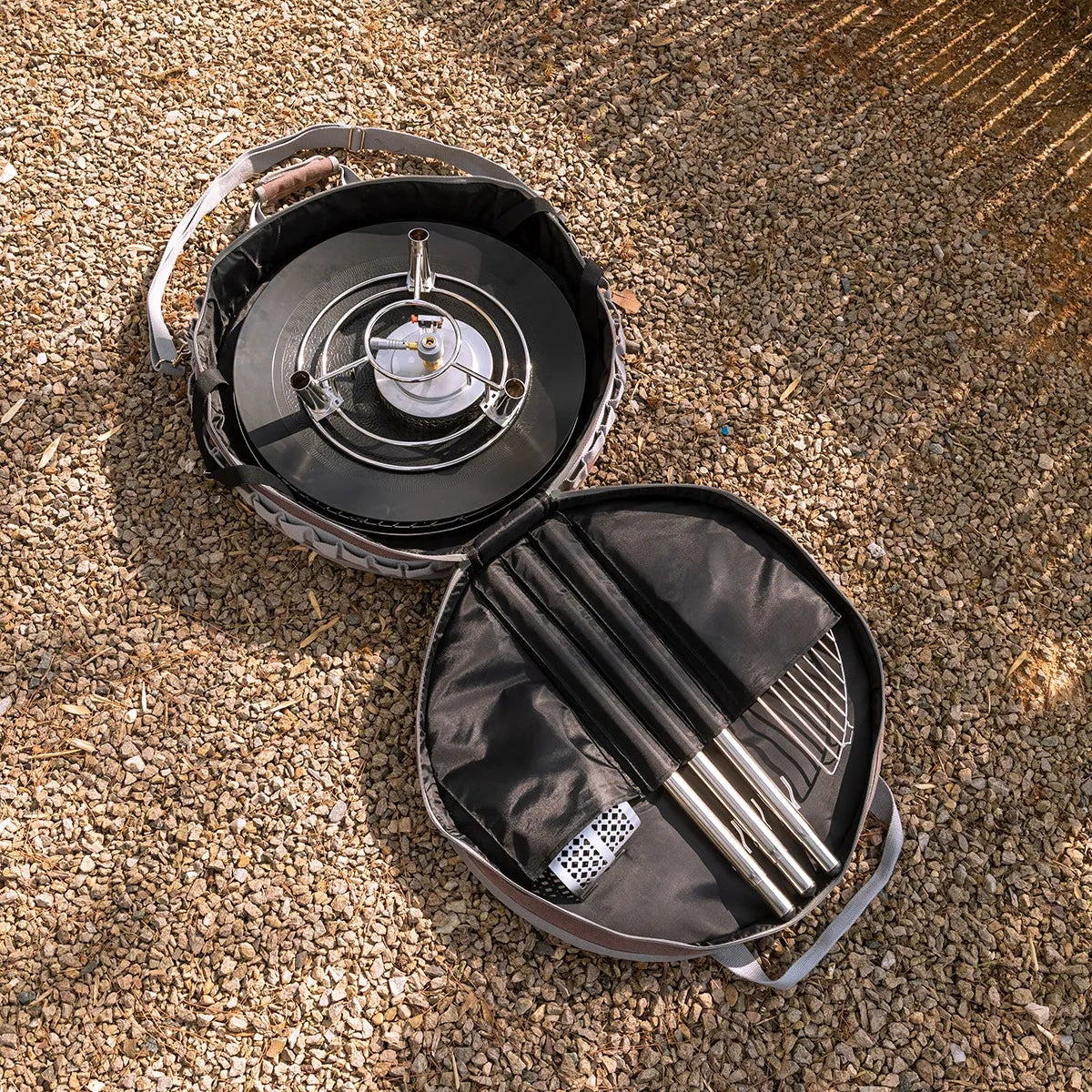 storage of Nomadia Horizon Cook portable outdoor cooking station for sharing - outdoor cookware for groups - - multi-function camping stove - smart storage - compact outdoor cookware