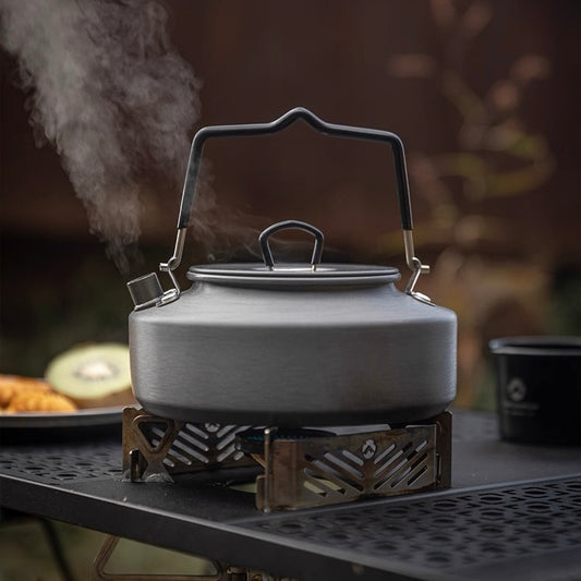 Nomadia fast boil camping kettle for gas stove - campervan kettle - 0.8litre small portable lightweight camping kettle