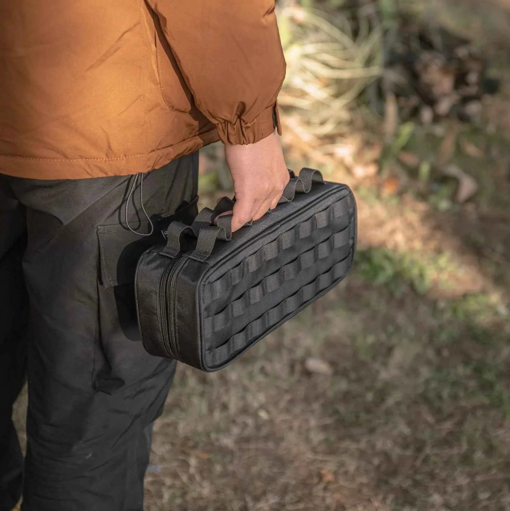 Black Tactical Bag - Double Layer Versatile Handy Tool Bag for Outdoor Adventures