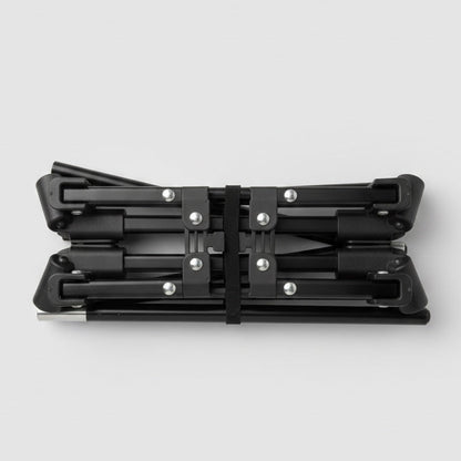 Black metal frame on a light gray background