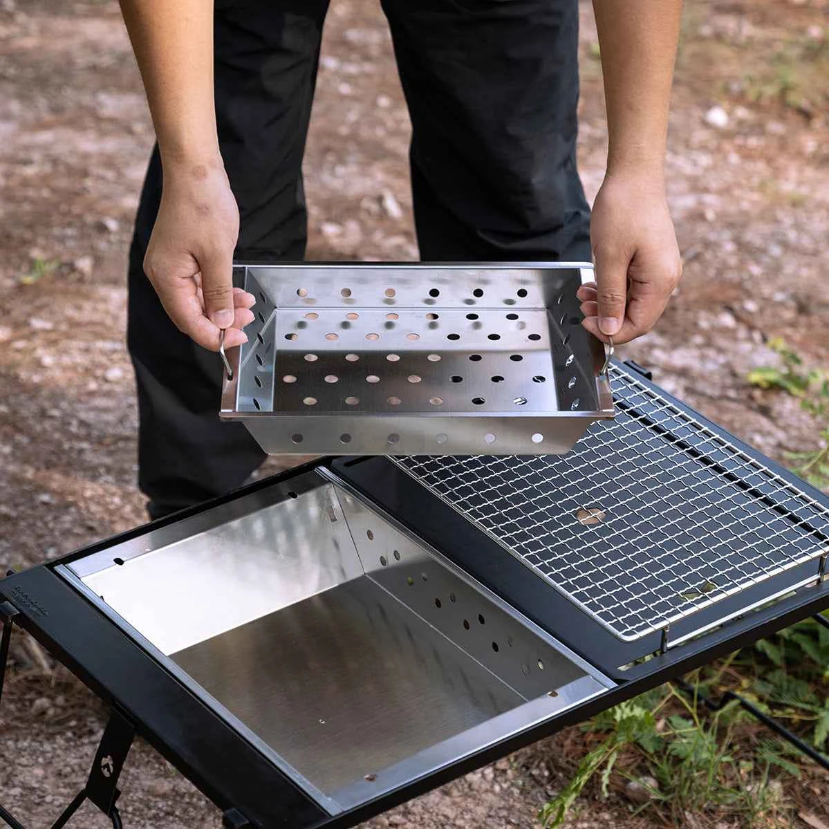 Charcoal Grill for Camping Table – One Unit for Modular Camping Tables