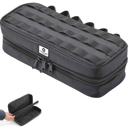 Black Tactical Bag - Double Layer Versatile Handy Tool Bag for Outdoor Adventures