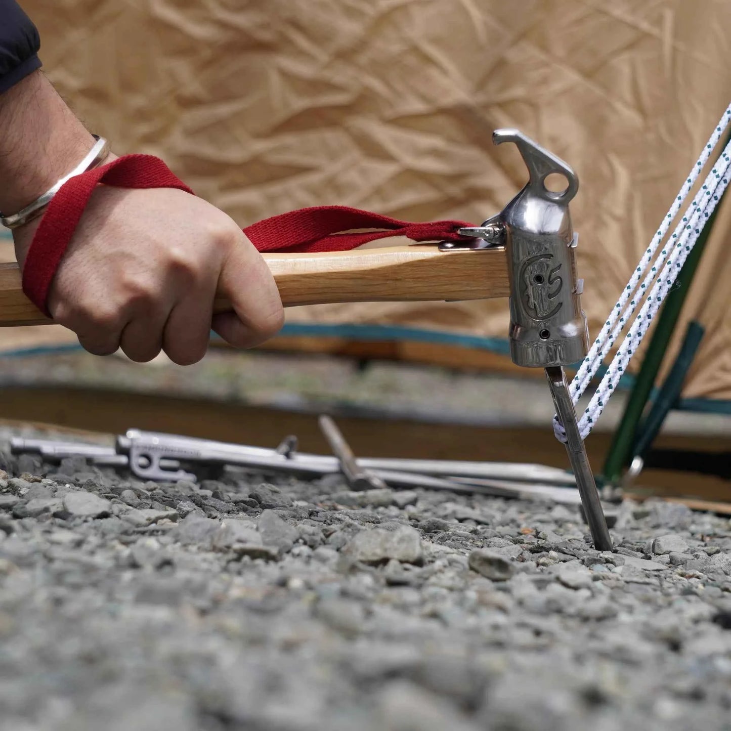 Camping Hammer for Tent Setup and Ground Stakes - Durable and Versatile Tool