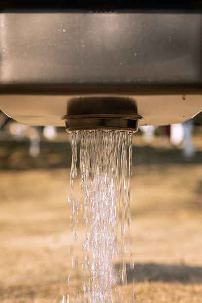 close up of drainage of Nomadia CampStation Kitchen Sink - camping gear - outdoor cooking equipment 