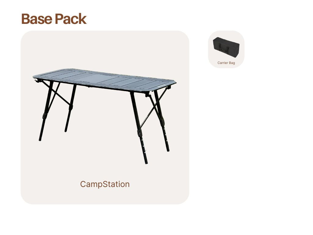 Folding table with camping accessories CampStation Modular System pack offer - bundle sale - camping table