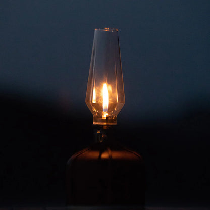 Vintage-style gas lamp against a dark background - atmospheric lamp - camping light - wildcamping - glamping 