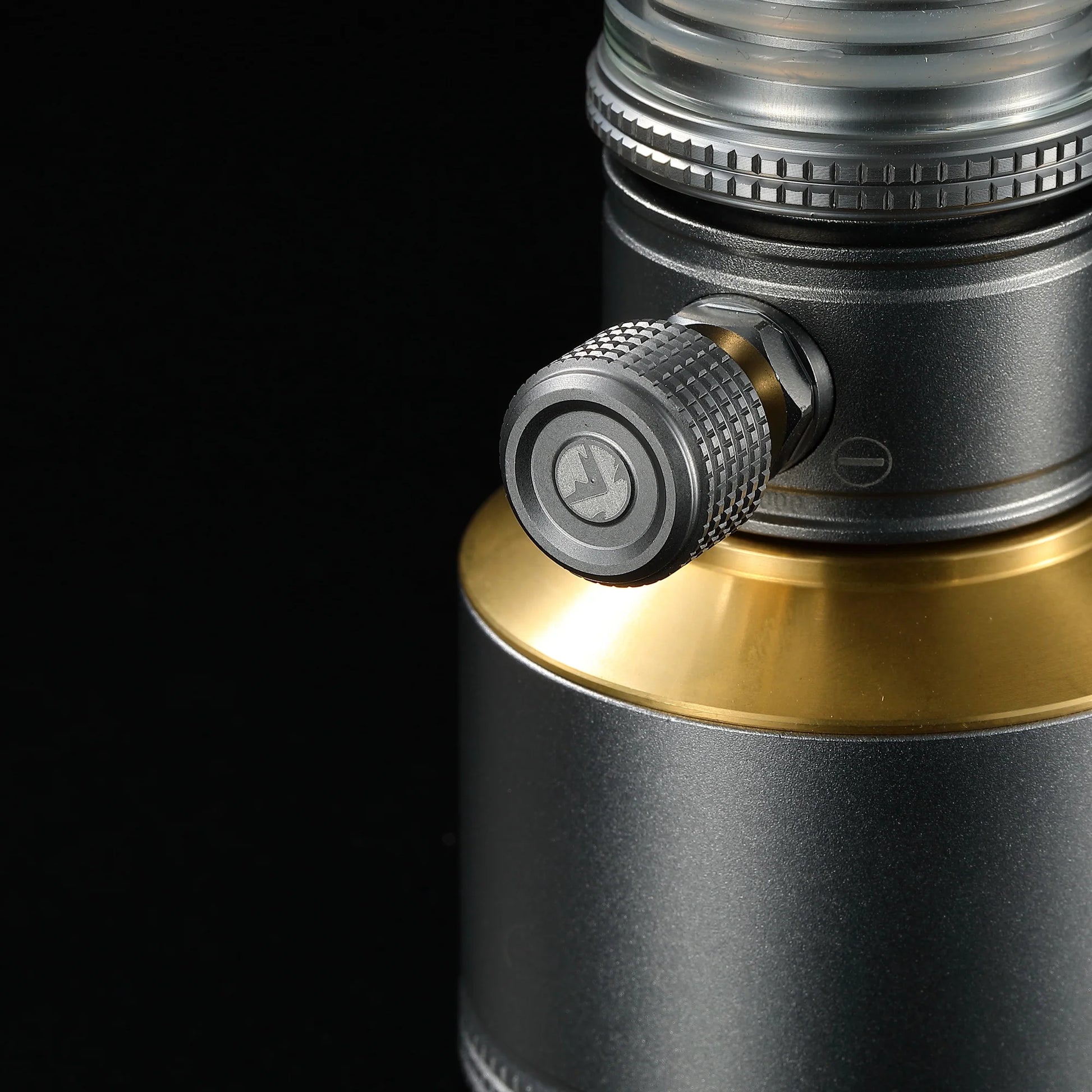 Close-up of the adjustment knob of Nomadia Camping Light Candle-Style Gas Camping Lamp Set