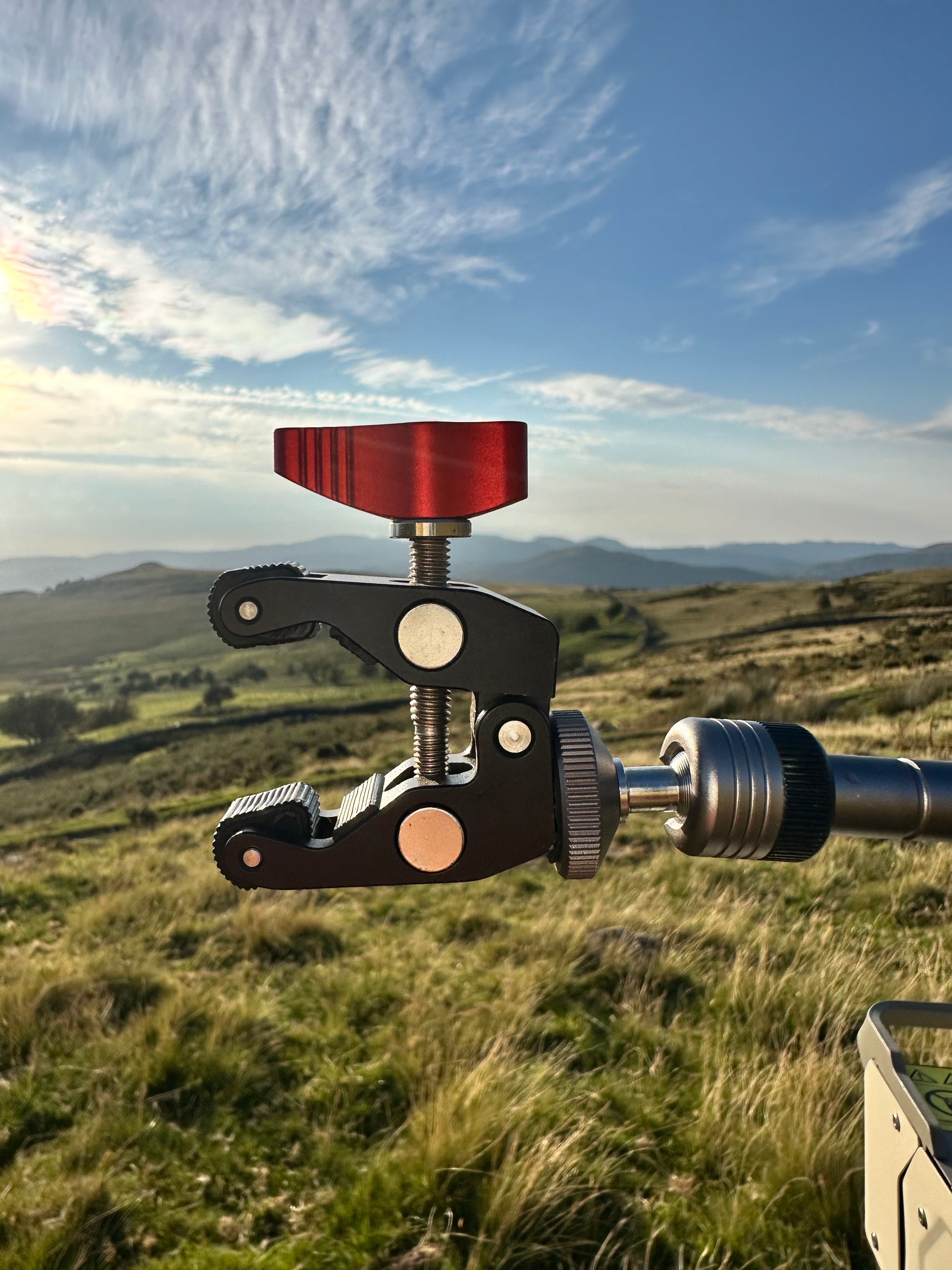 close up of Nomadia FlexArm Dual Clamp - camping gear - outdoor essential