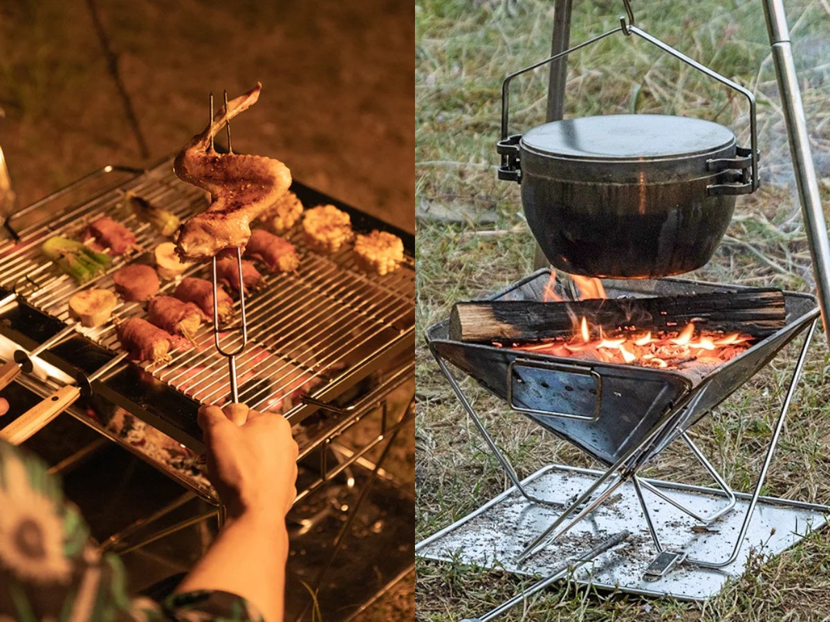 two in one all in on Nomadia's Flamo Portable Folding BBQ Grill and Fire Pit 